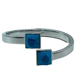 NEW Real Simple fashion silver and turquoise adjustable bracelet